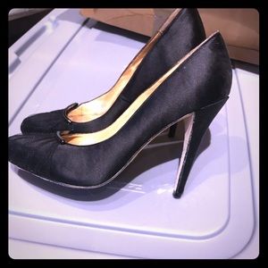 Satin with subtle black crystal